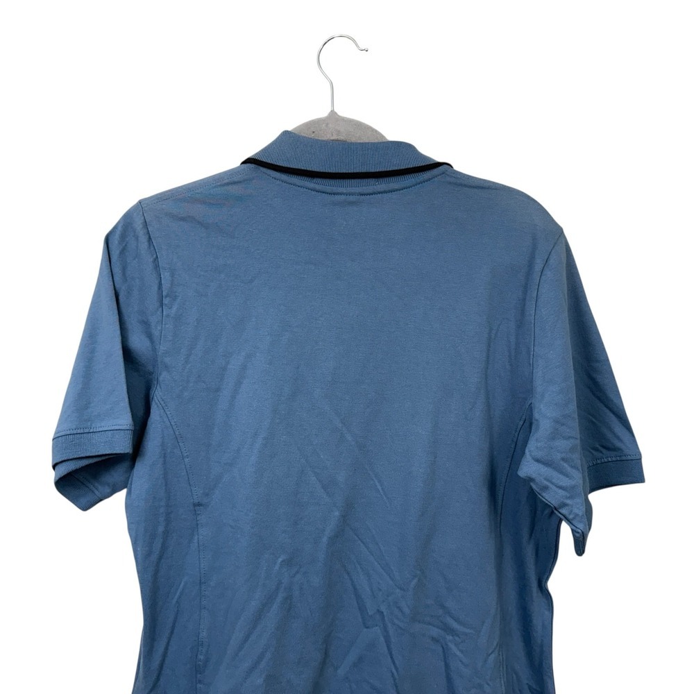 NWT extreme Ladies Blue Polo Shirt M Short Sleeve Combed Cotton Collared Top - Picture 5 of 6